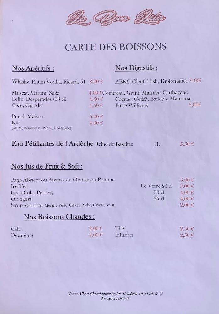 Restaurant Le Bon LiLa - Menu Image 3